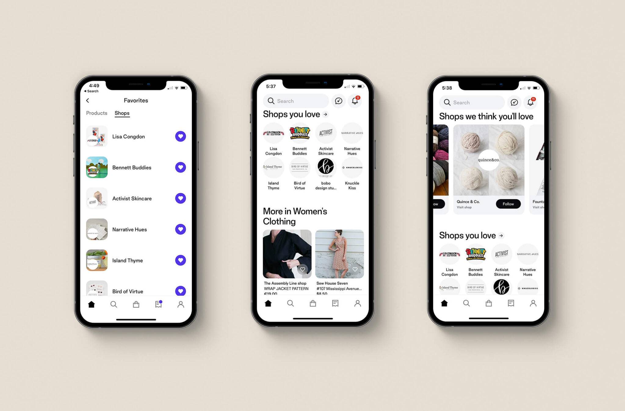 Shopify's Shop app examples