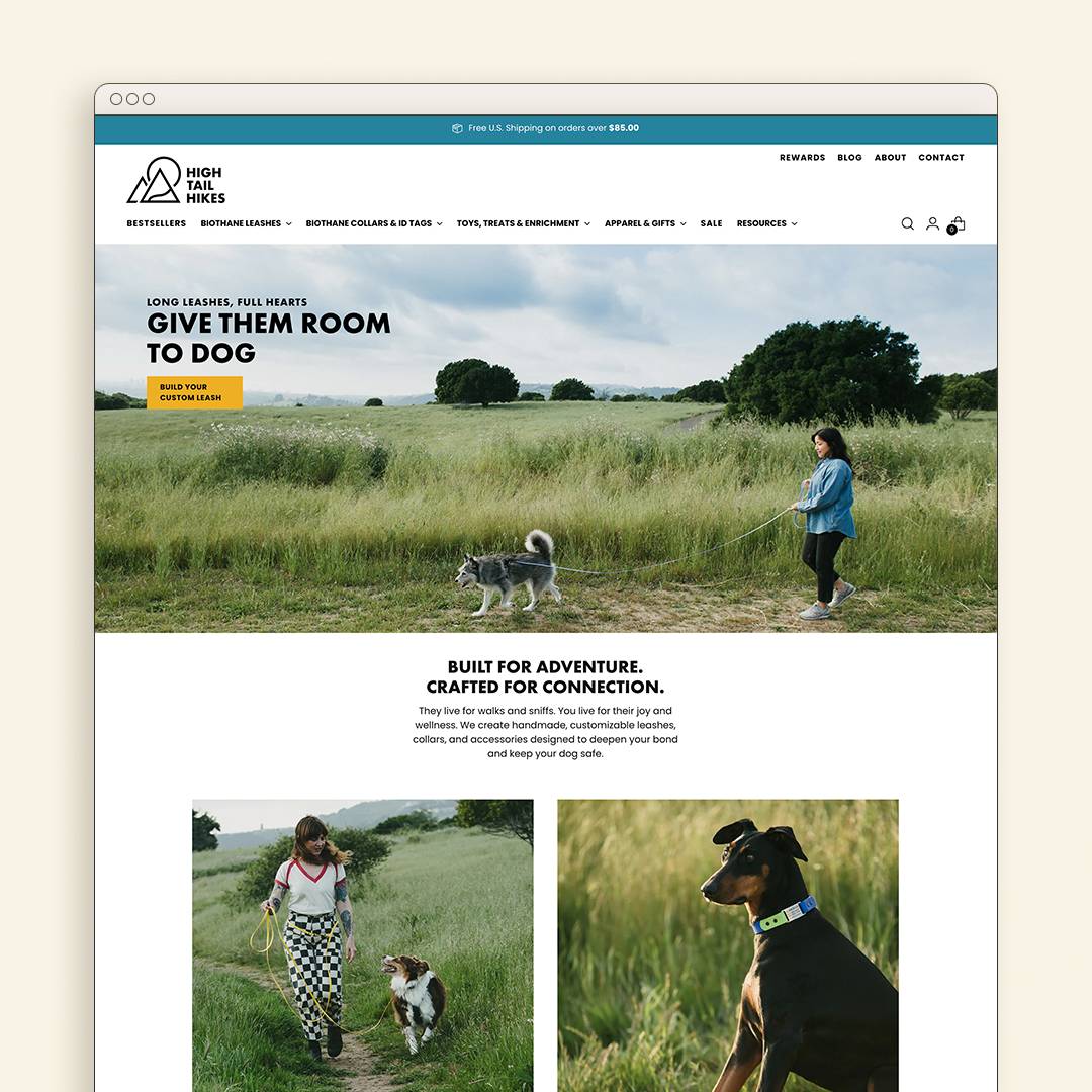 High Tail Hikes website design
