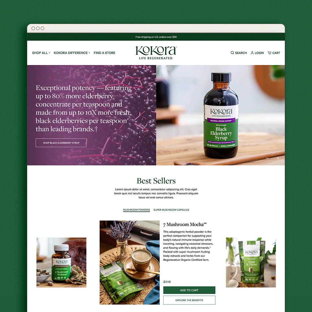 Kokora website design