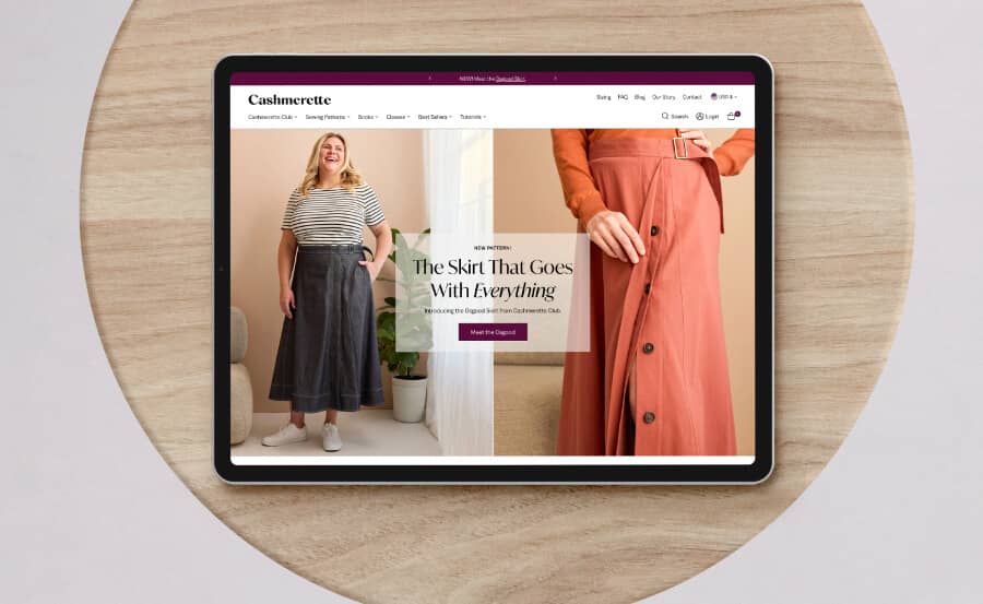 Cashmerette website design