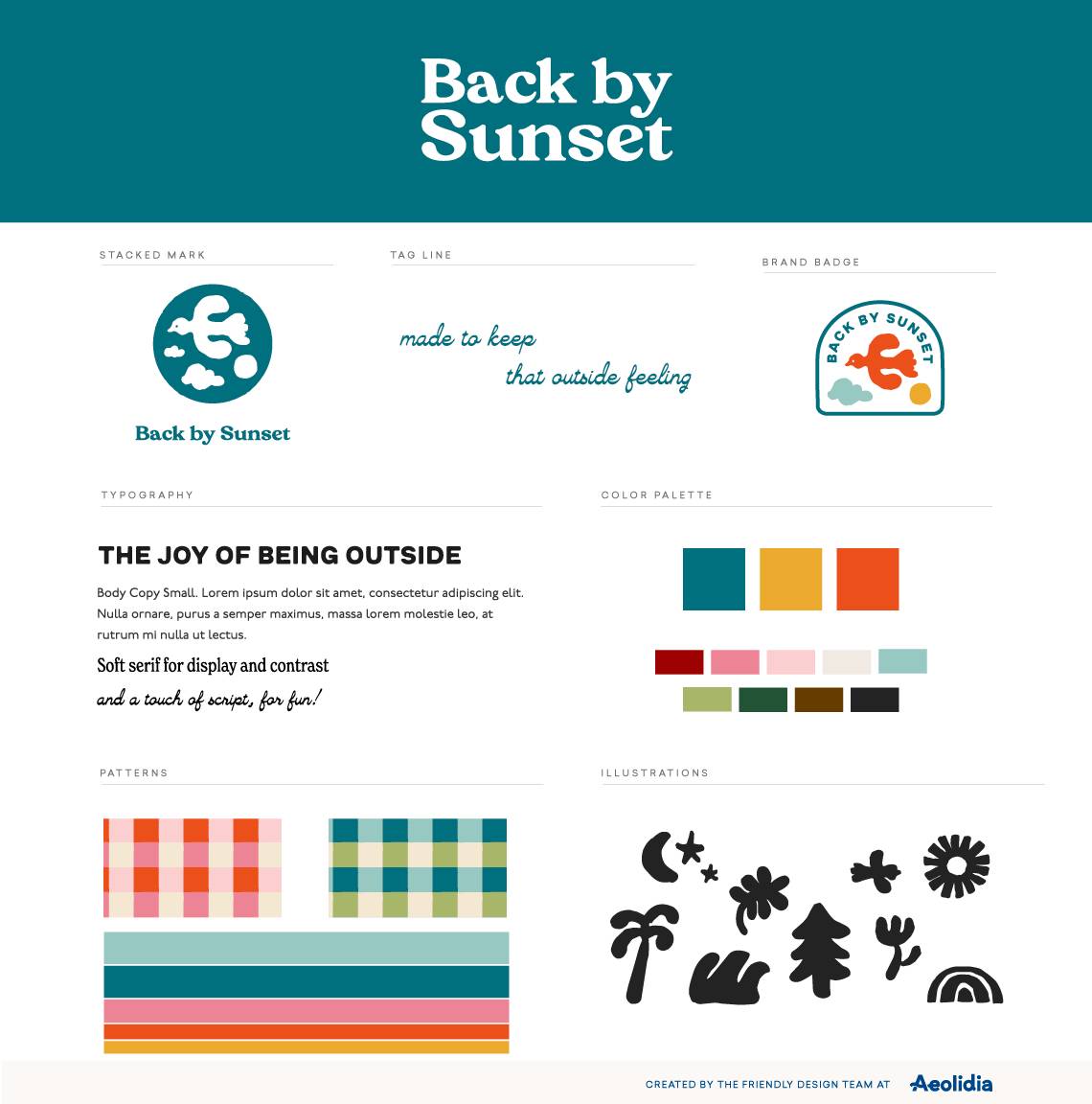 Back by Sunset branding