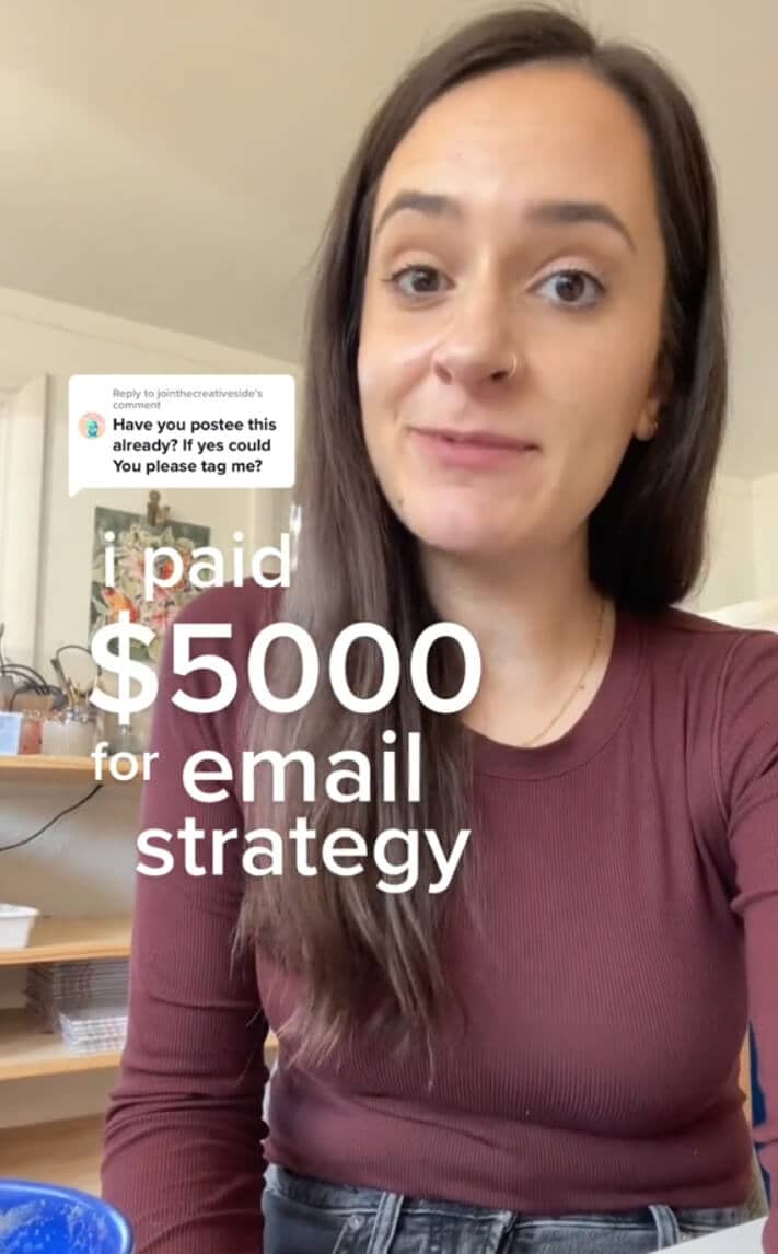 Sommer Letter's TikTok about email marketing