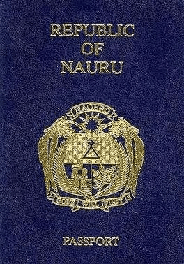 Picture of the front cover of a Nauru passport.