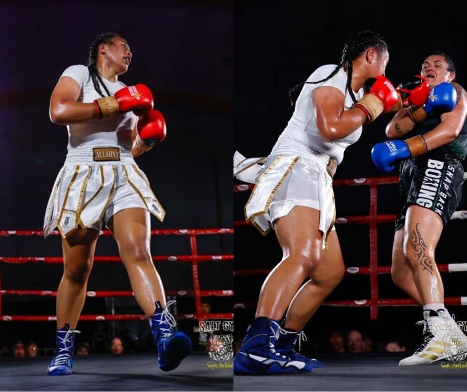 New Zealand-based fighter Allahna Tuteru stops veteran Hemingway to claim vacant WIBA heavyweight championship.