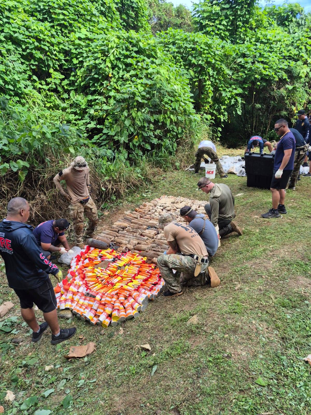Erosion at American Memorial Park exposed munitions from hidden bunker after Tropical Storm Krosa.
