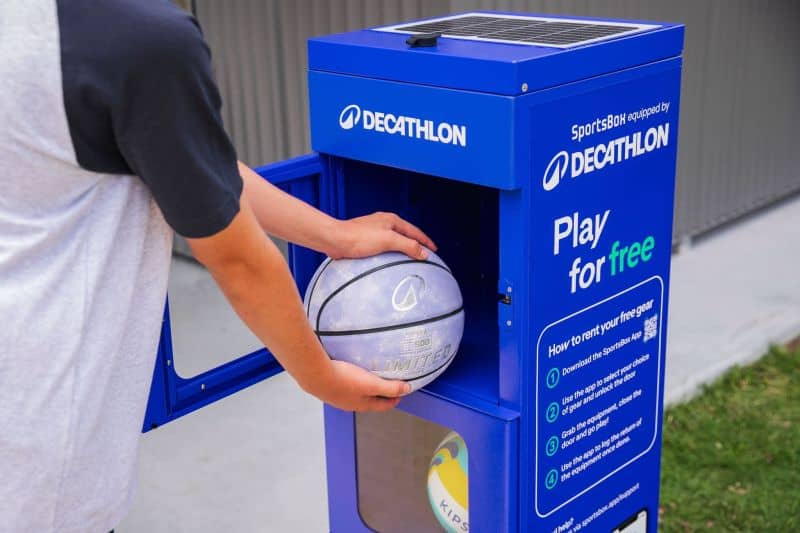 Solar-powered smart lockers at two Queensland parks offer on-demand basketballs, soccer balls, and volleyballs through smartphone app.