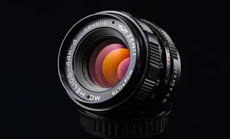 Camera Lens with black background