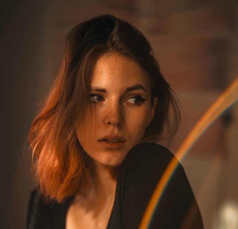 Woman looking off camera