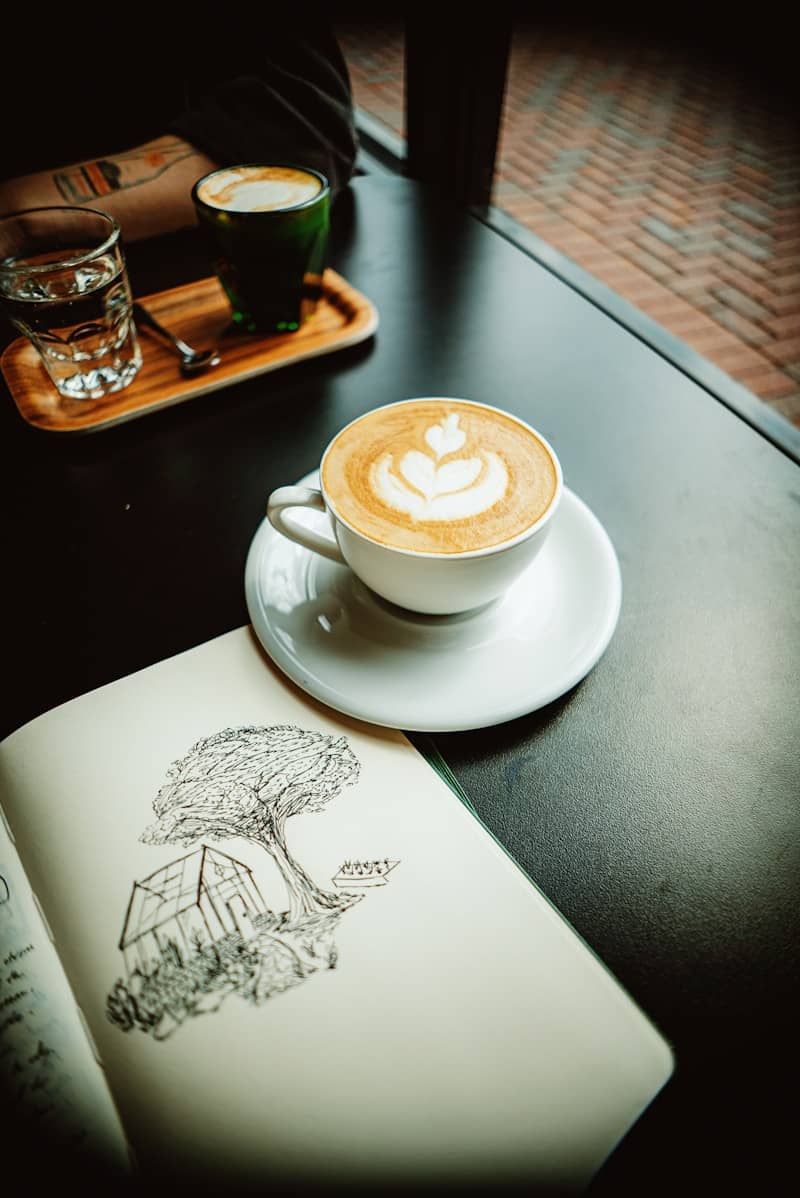 a cup of coffee sitting on top of a saucer