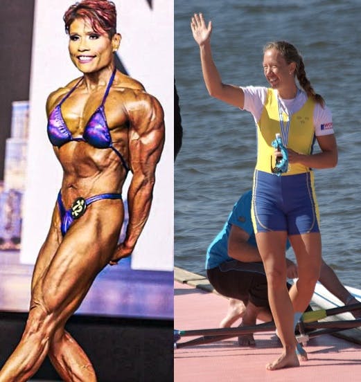 Champion body builder physique versus champion rower