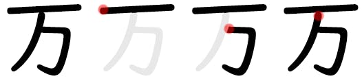 Kanji: 万 "man" 10,000