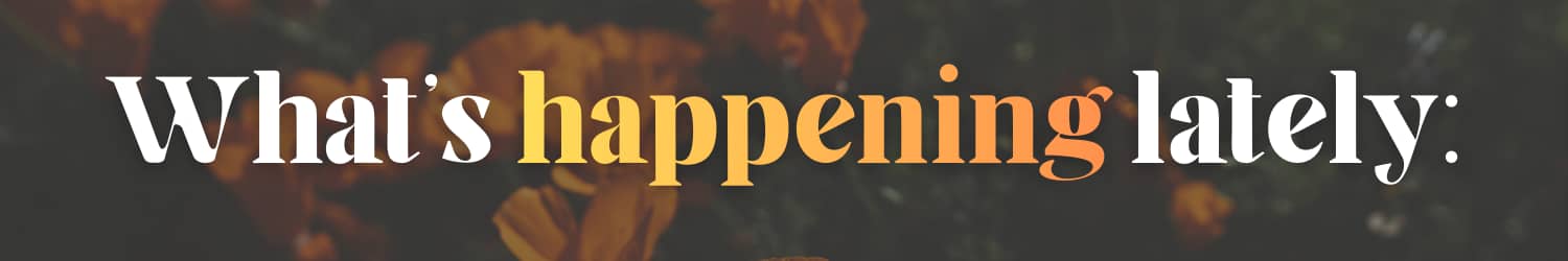 Header that reads, "What's happening lately:"