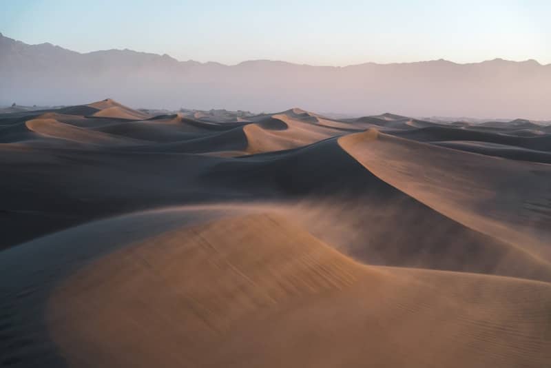 Shifting sands in the desert