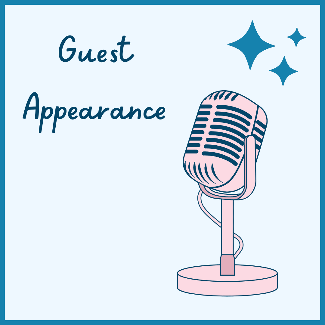 Image of microphone and text that reads "guest appearance"