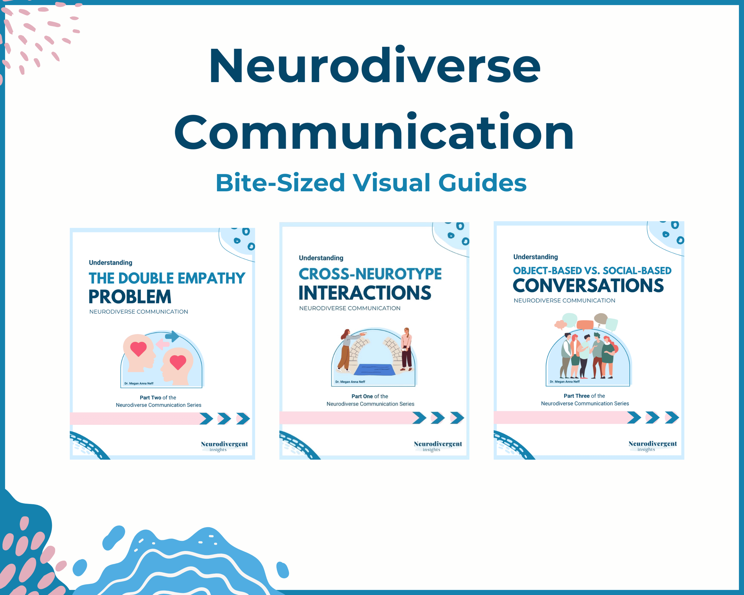 Image of three graphics of the social media posts related to neurodiverse communication