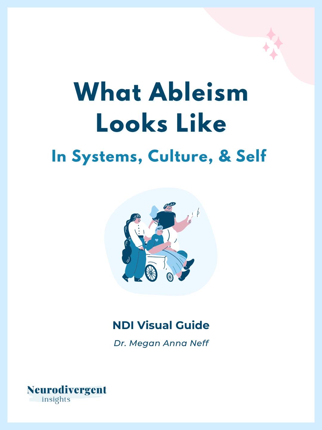 Cover image of NDI Visual Guide "What Ableism Looks Like”