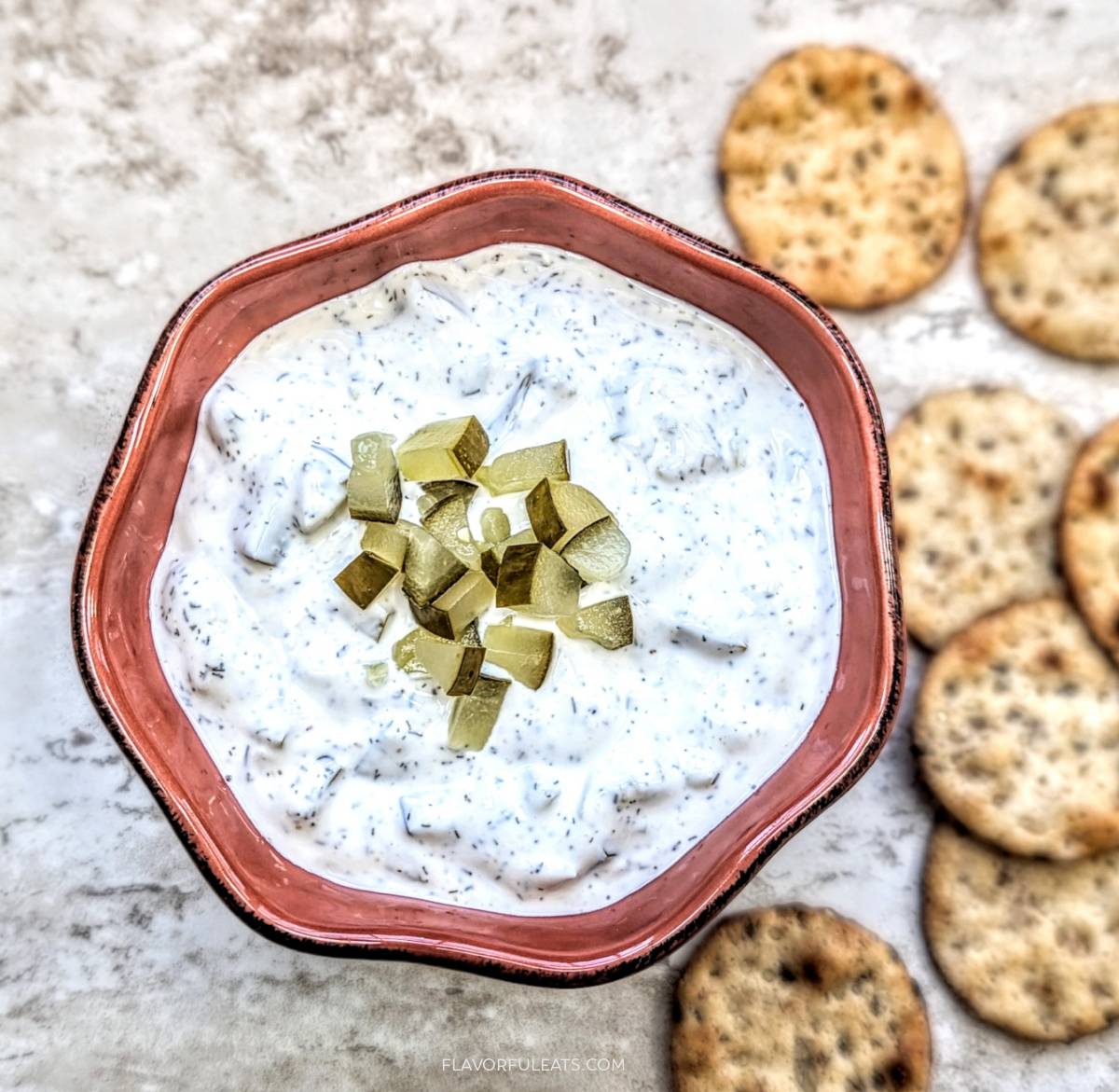Dill Pickle Dip, a recipe in the collection: 9 Game Day Snacks for Pickle Lovers!