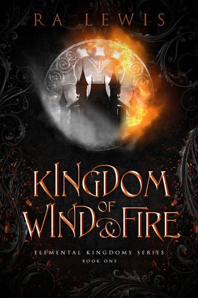 picture of an epic fantasy book cover with text overlay that reads Kingdom of Wind and Fire
