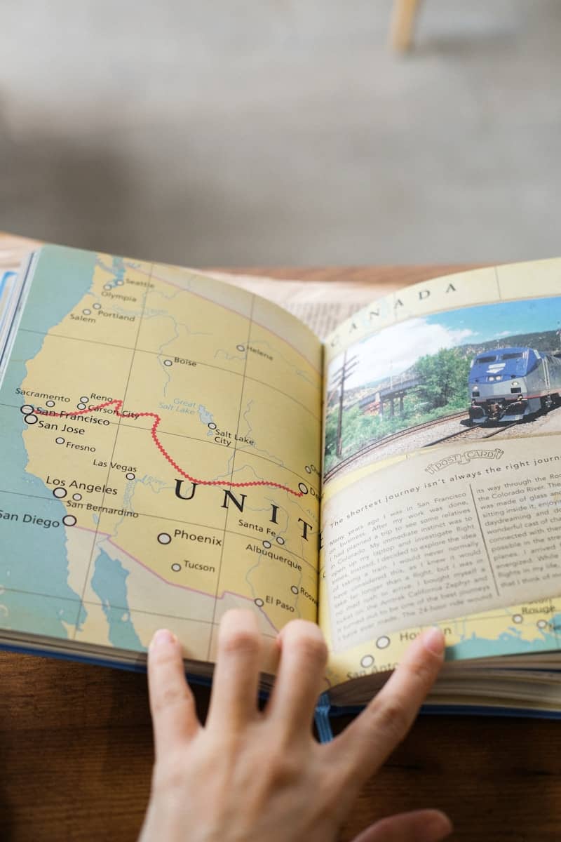 Someone is looking at a map of the united states.