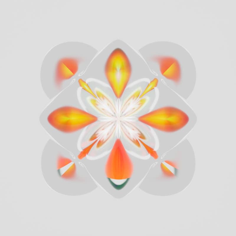 A bright, geometric abstract design.