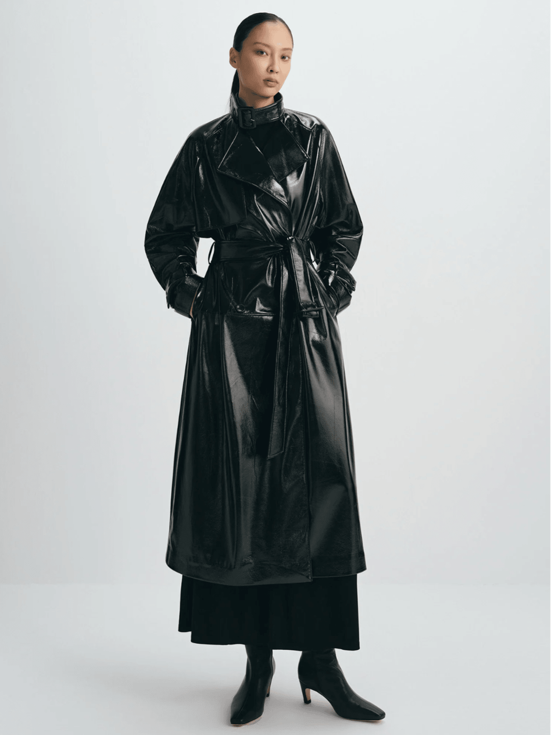 Sophie Rue Hyde Shiny PU Trench Coat