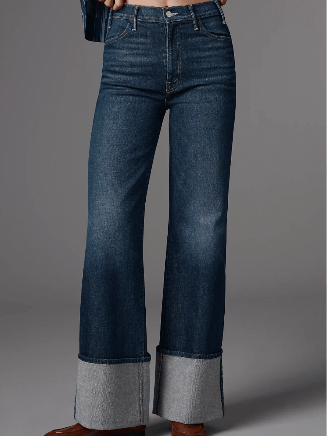 MOTHER Hustler Roller Sneak High-Rise Wide-Leg Jeans