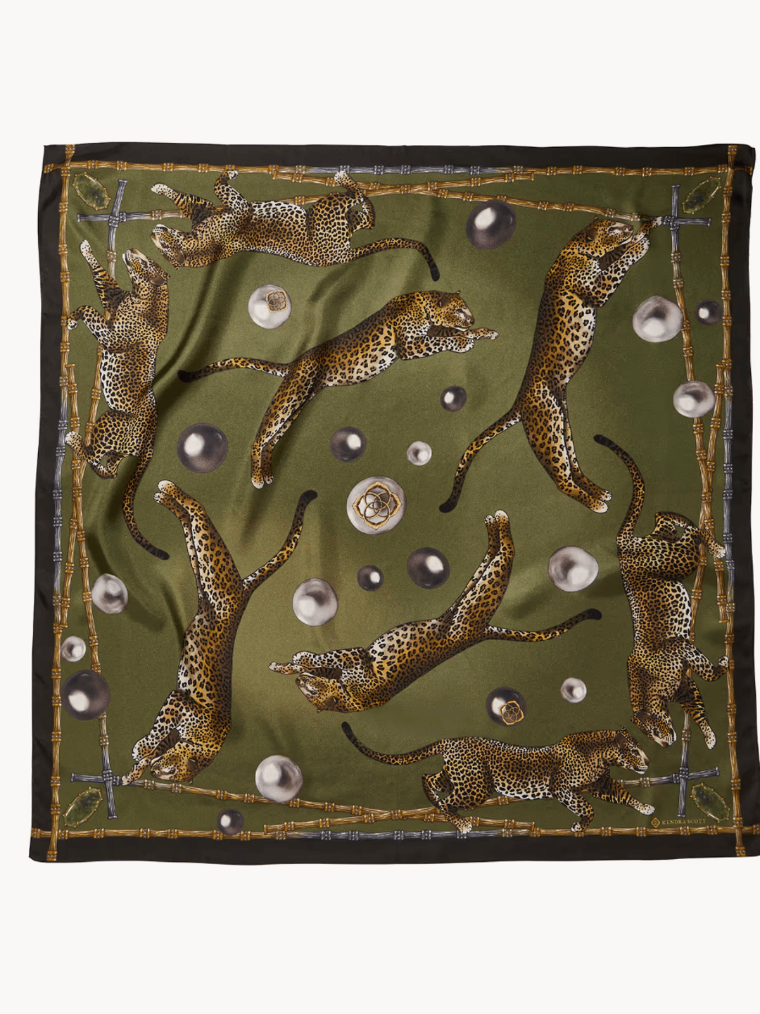 Kendra Scott Jaquar Square Scarf in Olive