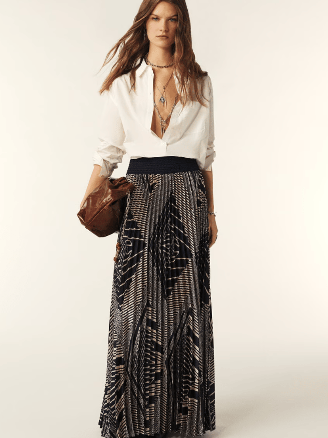 ba&sh SOW long pleated skirt