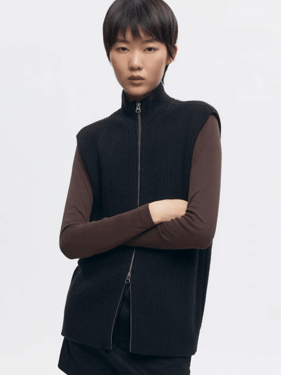 KOTN Women's Zip Sweater Vest