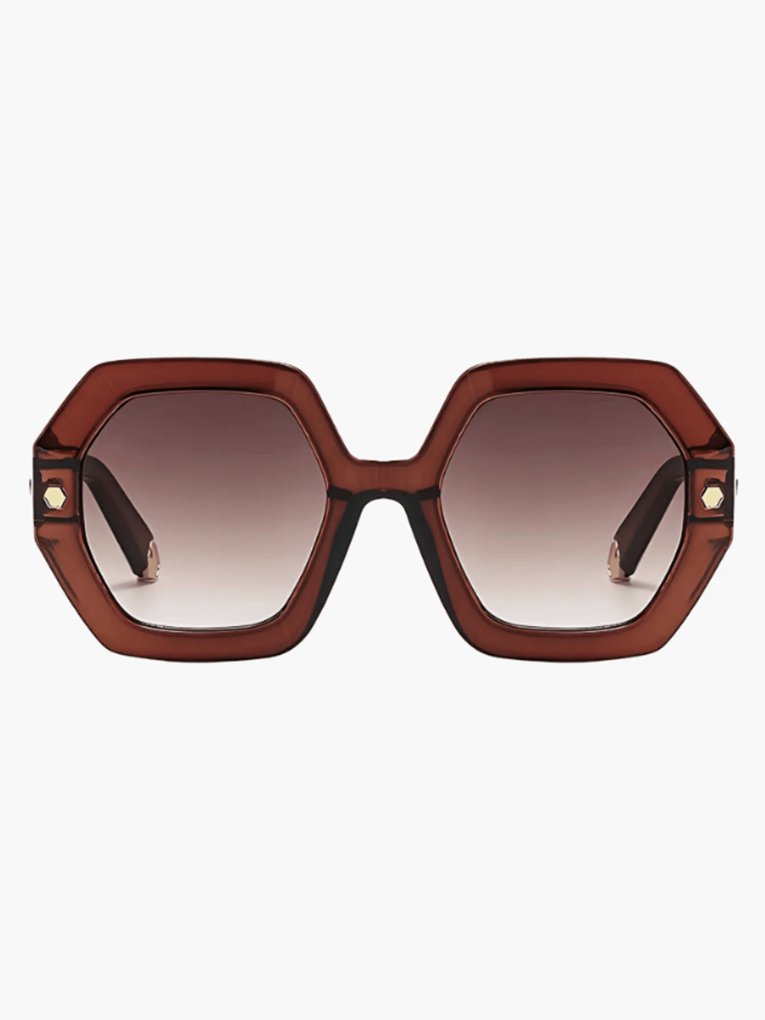 Haven 52MM Geometric Polarized Sunglasses - Maroon Brown
