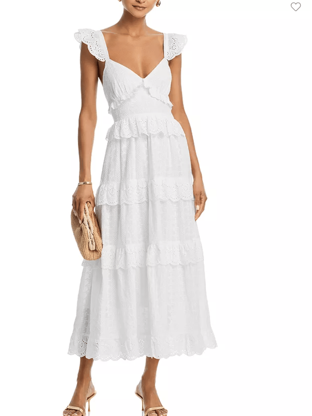 AQUA Eyelet Tie Back Maxi Dress