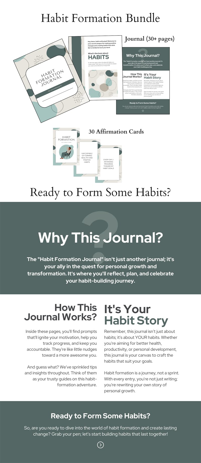 Habit Formation Bundle (Journal + Affirmation Cards)
