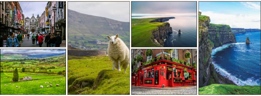 A collage of Ireland