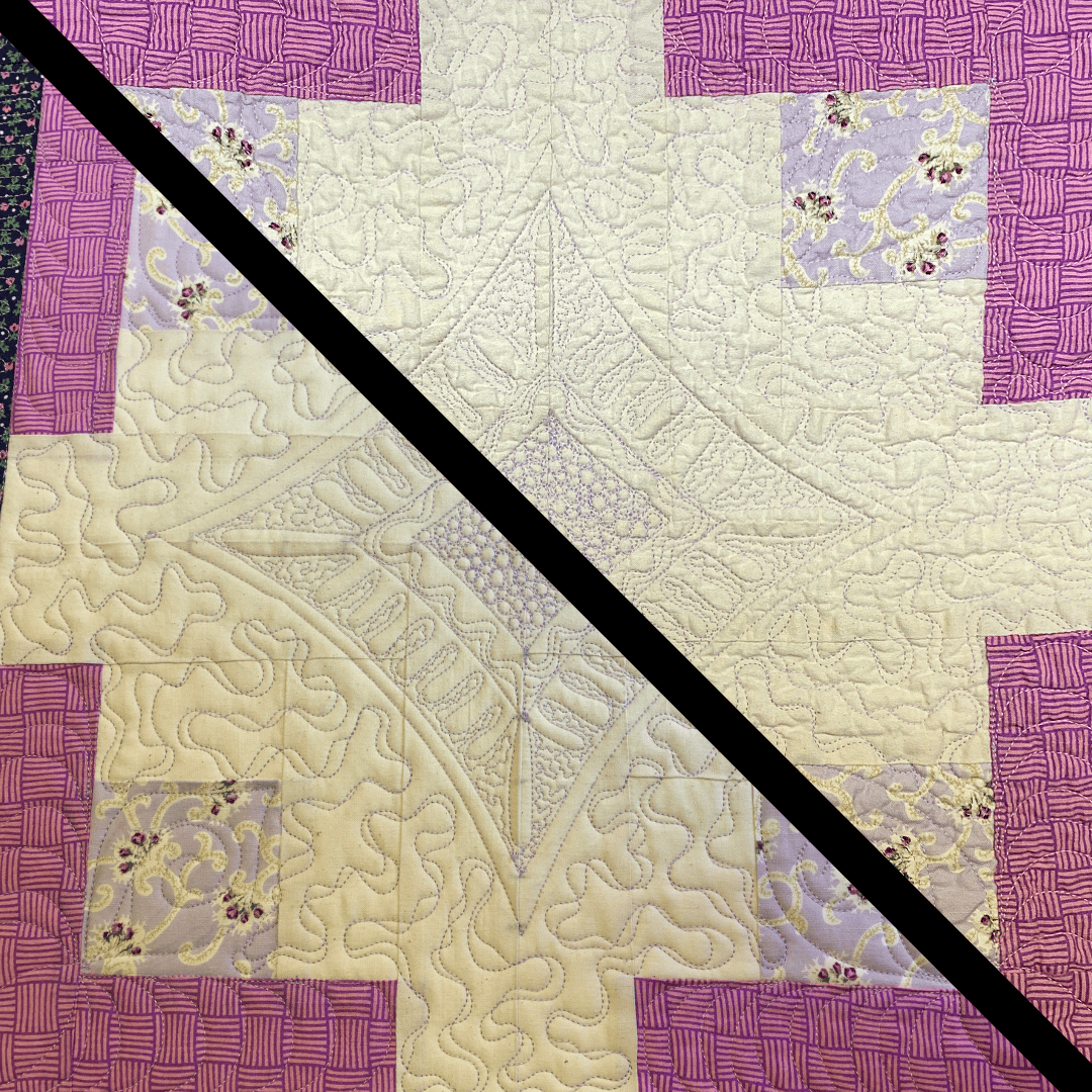 Quilt before and after washing.