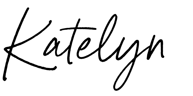 "Katelyn" written in a handwriting style font