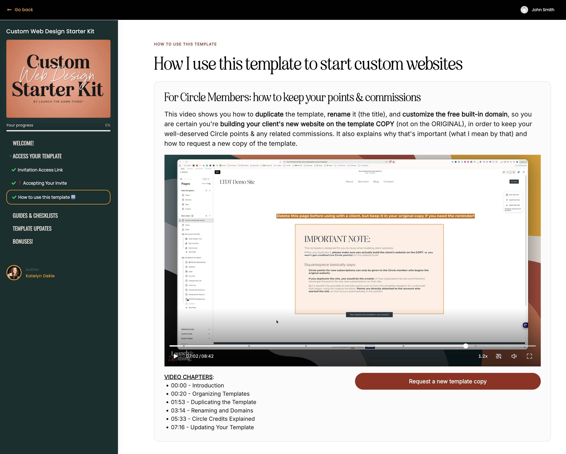 screenshot of the updated lesson in the course tutorials