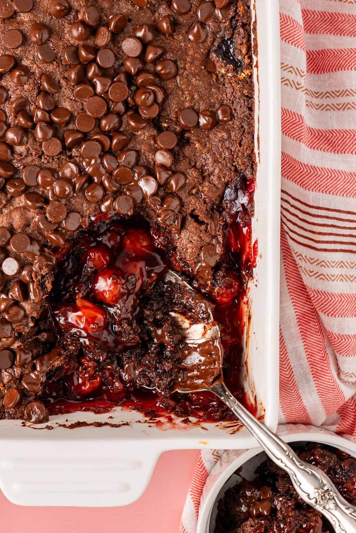 4 ingredient Chocolate Cherry Dump Cake