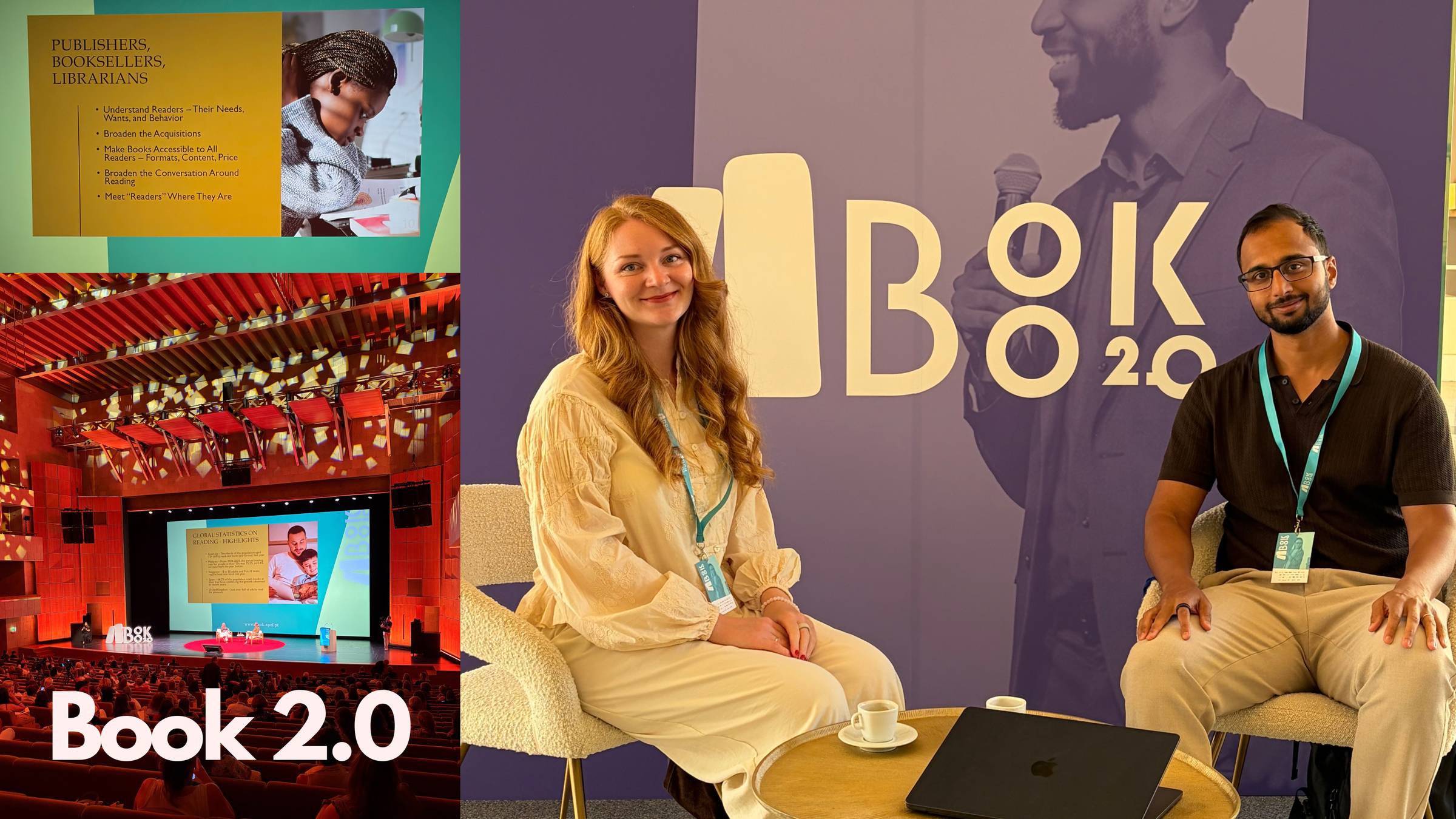 Sachin and Diana, founders on Neolemon, at BOOK 2.0 in Lisbon