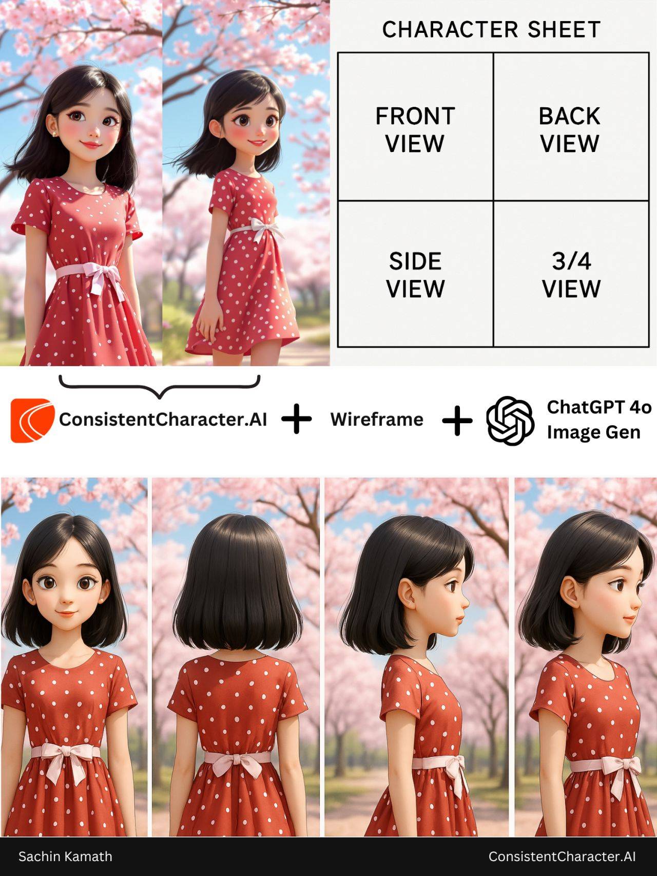 consistent character images generated using AI