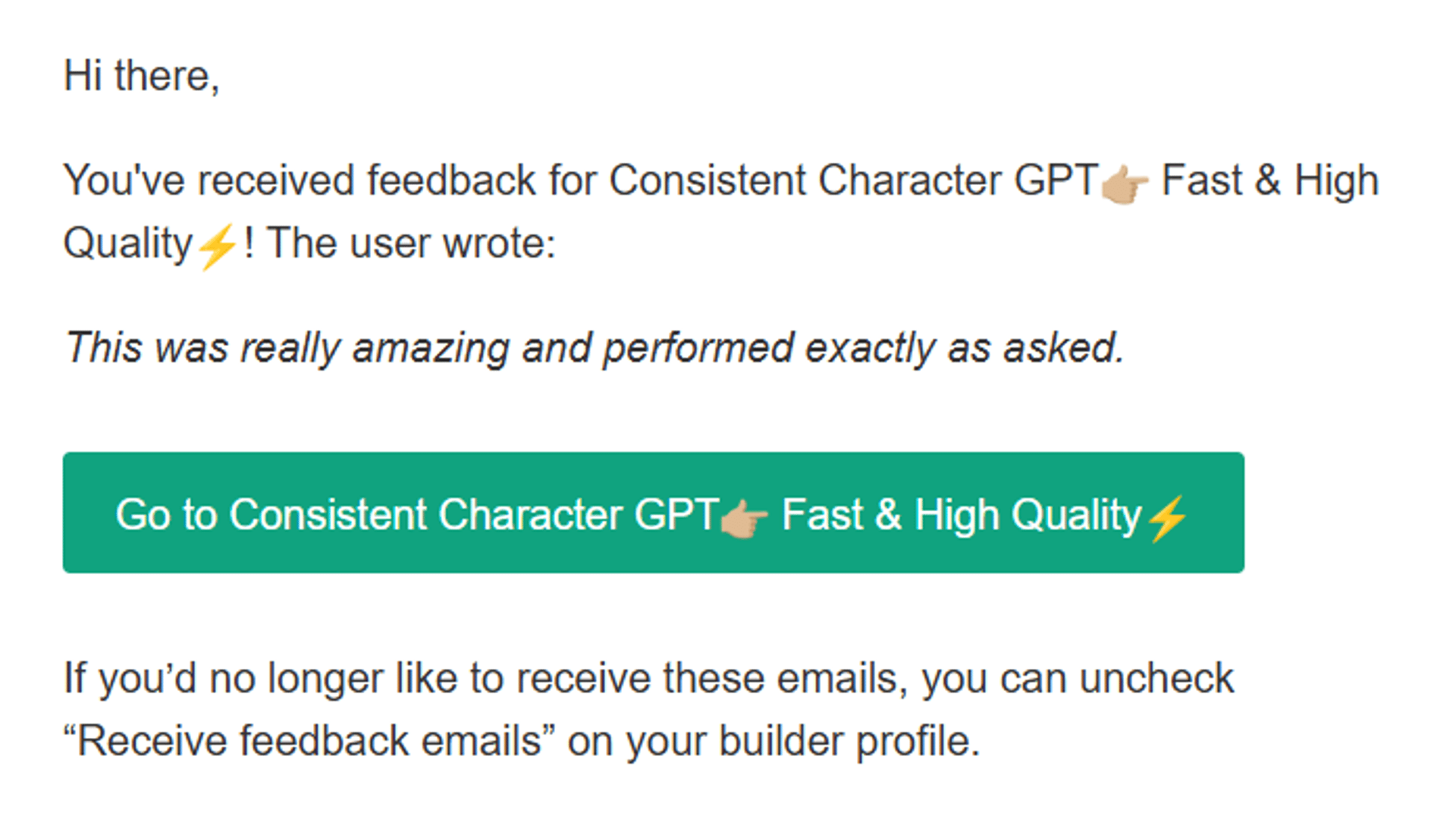 testimonial from a happy customer