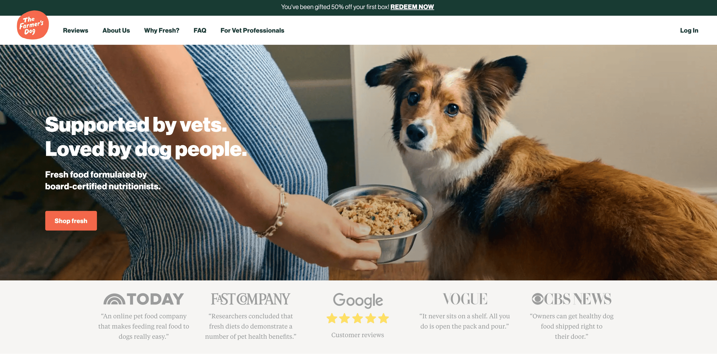 The Farmer's Dog homepage