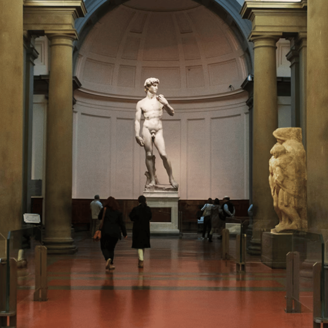 Top Left: Photo of David in the Accademia Florence.