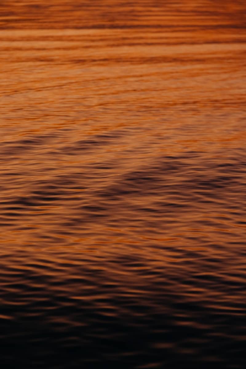 Ripples on the water surface at sunset