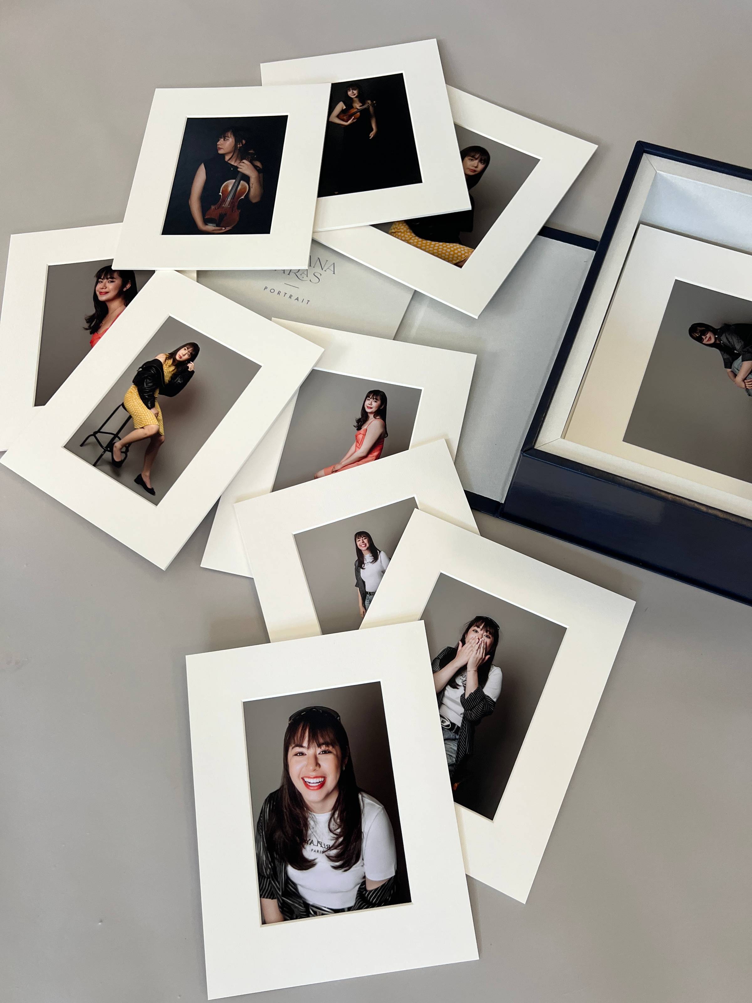 Handcrafted portrait box with prints