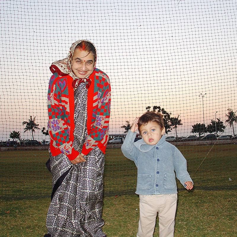 A portrait of my mother and toddler son in India
