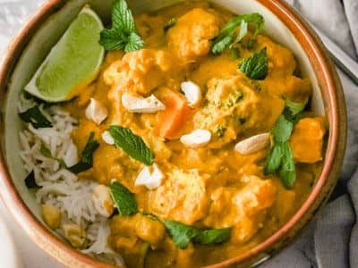 Pumpkin curry with rice