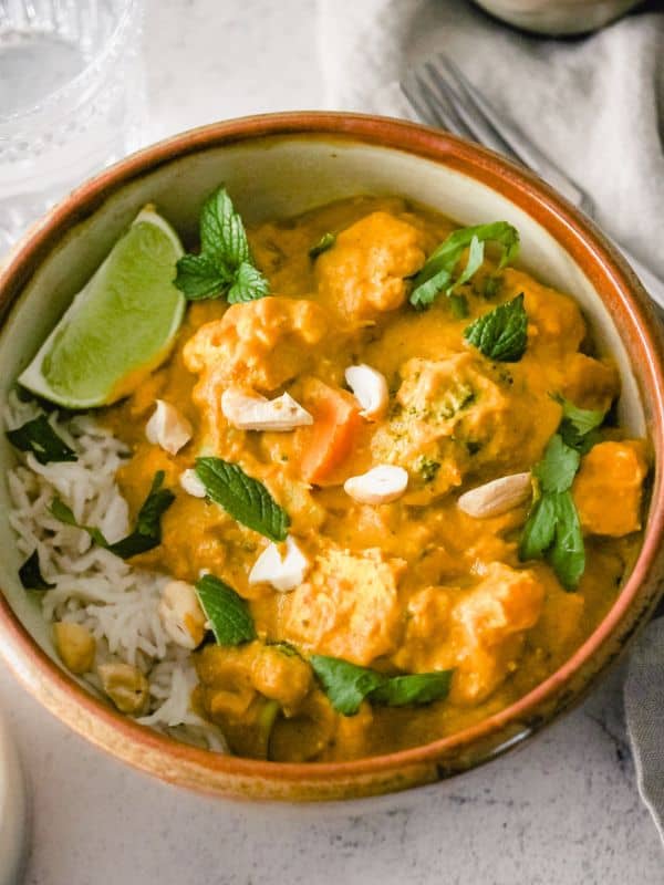 Pumpkin curry with rice