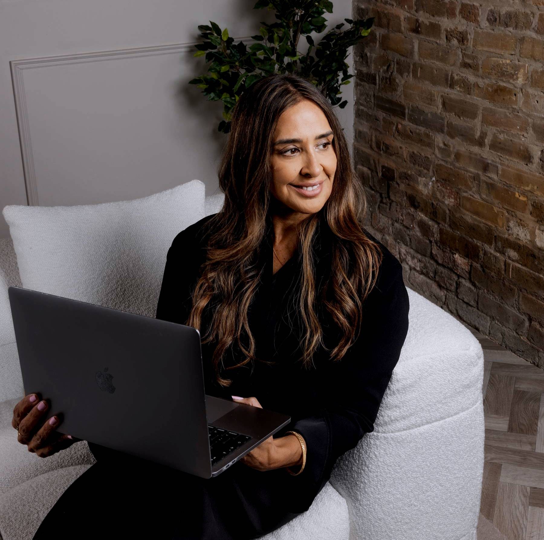 Julia with her laptop
