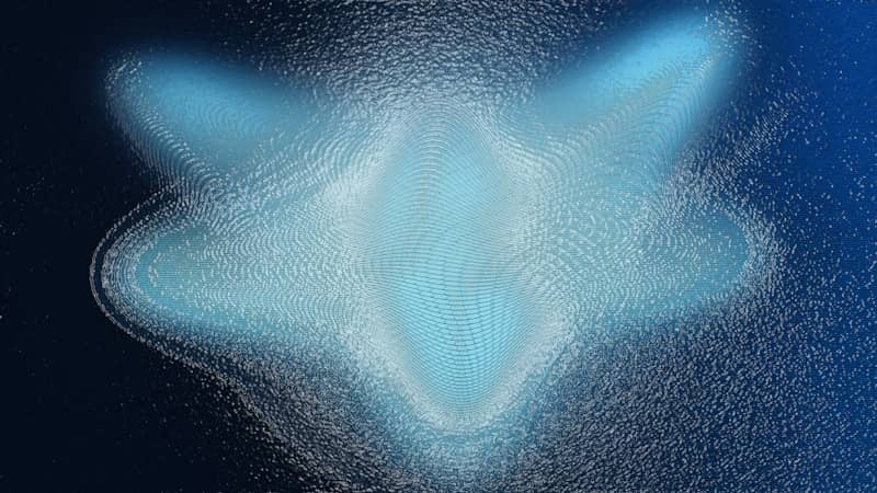 Abstract blue light shape with star-like points