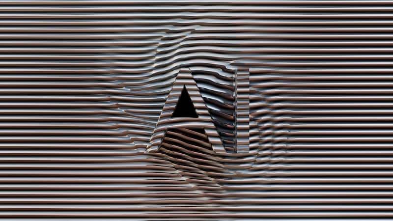 Distorted letters 'a' and 'n' on striped background